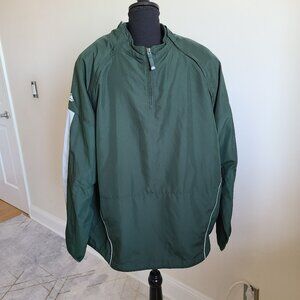 Majestic Athletic Adult Cool Base Convertible Gamer Jacket Windbreaker XL Green